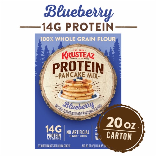 Krusteaz® Protein Blueberry Pancake Mix Perspective: back
