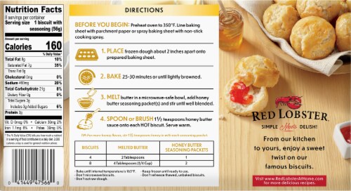 Red Lobster Frozen Honey Butter Biscuits Perspective: back