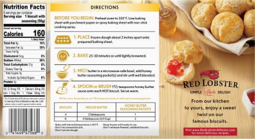 Red Lobster Frozen Honey Butter Biscuits Perspective: back