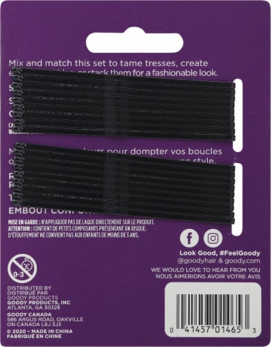 Goody® Black Bobby Pins Perspective: back