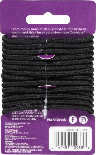 Goody® Ouchless No Metal Black Elastics Perspective: back