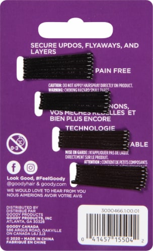 Goody® Black Bobby Pins Perspective: back