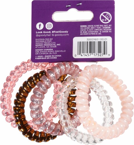 Goody® Jelly Bands Trend Blush Pink Spiral Elastics Perspective: back