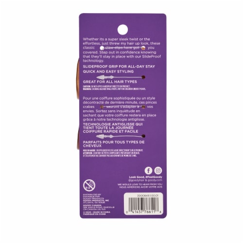 Goody® Slideproof Small Claw Clip Hair Accessories - Brown Perspective: back