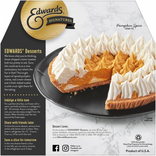 Edwards Signatures Limited Edition Pumpkin Spice Creme Pie Perspective: back