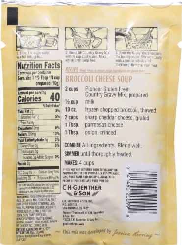 Pioneer™ Gluten Free Country Gravy Mix Perspective: back
