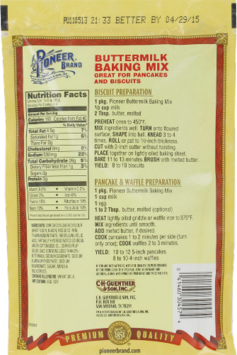 Pioneer Brand Buttermilk Baking Mix Perspective: back