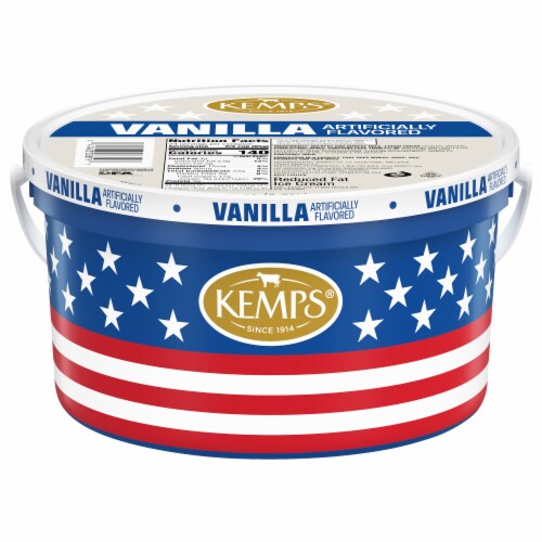 Kemps Reduced Fat Vanilla Ice Cream Pail Perspective: back