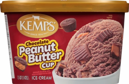 Kemps Chocolate Peanut Butter Cup Ice Cream Tub Perspective: back