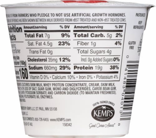 Kemps® Singles 4% Milkfat Small Curd Cottage Cheese Perspective: back