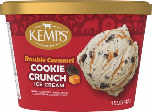 Kemps Double Caramel Cookie Crunch Ice Cream Tub Perspective: back