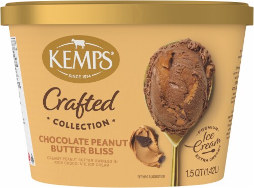 Kemps® Simply Crafted Chocolate Peanut Butter Bliss Ice Cream Tub Perspective: back