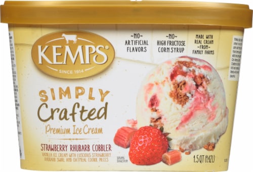 Kemps® Simply Crafted Strawberry Rhubarb Cobbler Ice Cream Tub Perspective: back