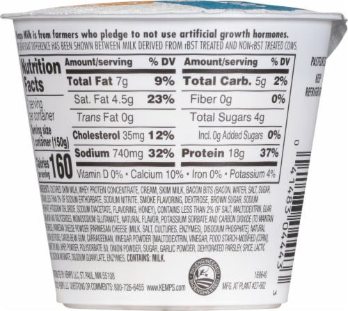 Kemps® Bold Bacon Ranch 4% Cottage Cheese Perspective: back