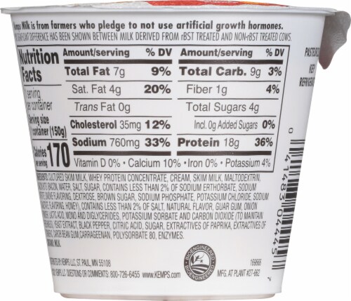 Kemps Bold Bacon Cheddar 4% Cottage Cheese Perspective: back