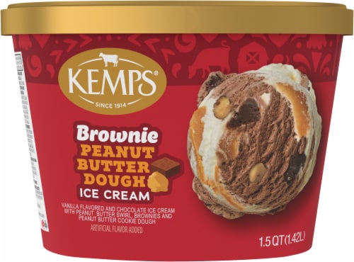 Kemps Brownie Peanut Butter Dough Ice Cream Perspective: back