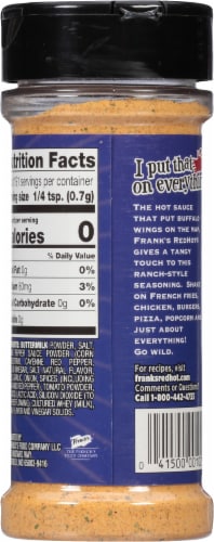 Frank's RedHot Buffalo Ranch Seasoning Blend Shaker Perspective: back