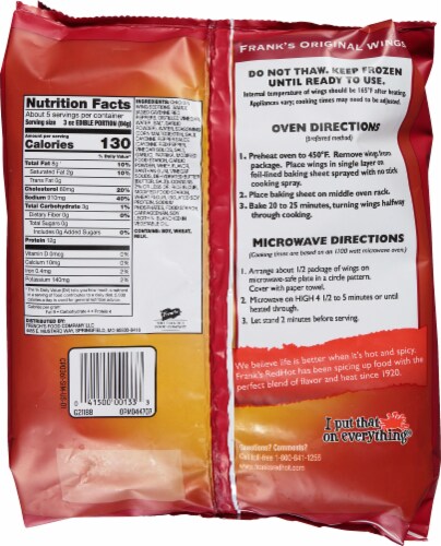 Frank's RedHot® Original Cayenne Pepper Sauce Wings Perspective: back