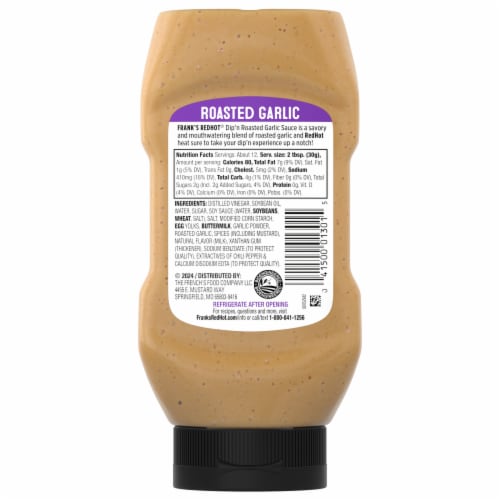 Frank's RedHot Roasted Garlic Dip'n Sauce Perspective: back