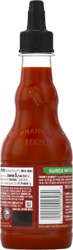 Frank's RedHot Squeeze Sriracha Sauce Perspective: back