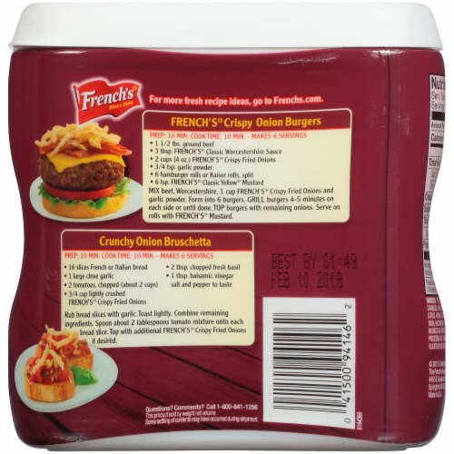 French's® Caramelized Crispy Fried Onions Perspective: back