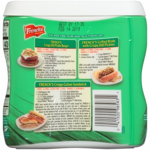 French's® Dill Pickle Crunchy Toppers Perspective: back