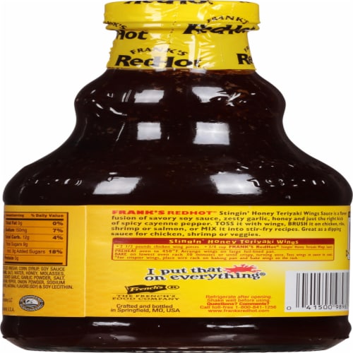 Frank's RedHot Stingin' Honey Teriyaki Wing Sauce Perspective: back