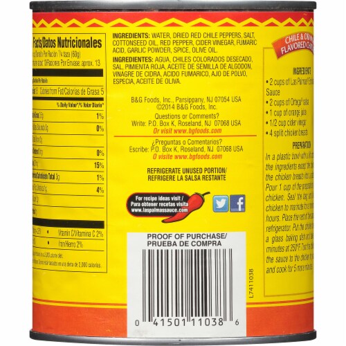 Las Palmas Hot Enchilada Sauce Perspective: back
