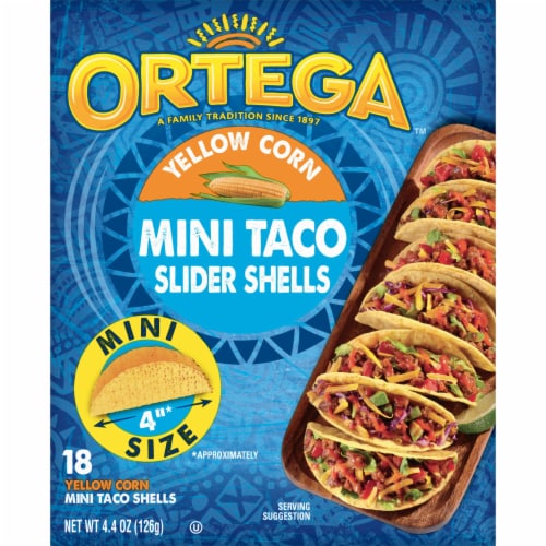 Ortega Mini Taco Yellow Corn Slider Shells Perspective: back