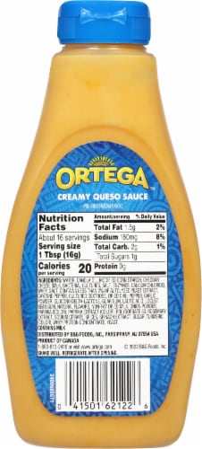 Ortega Creamy Queso Mild Taco Sauce Perspective: back