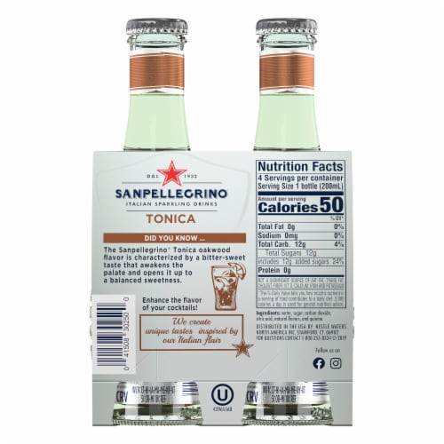 S. Pellegrino Tonica Oakwood Flavored Tonic Water Perspective: back