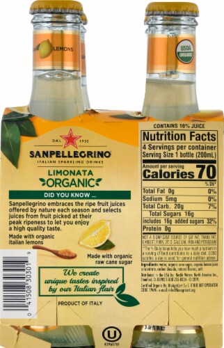 Sanpellegrino® Organic Limonata Sparkling Lemon Beverage Perspective: back