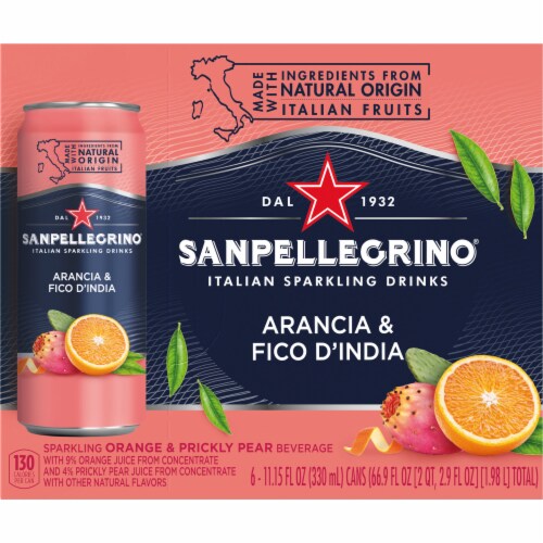 Sanpelledrino® Orange & Prickly Pear Italian Sparkling Drink Perspective: back