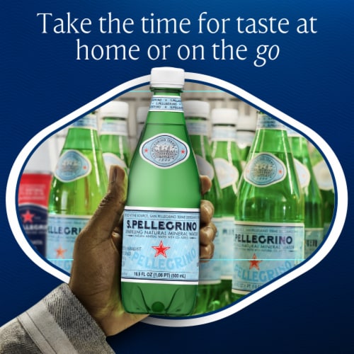 S.Pellegrino Sparkling Natural Mineral Water Plastic Bottle Perspective: back