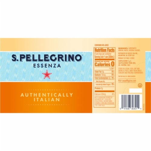 S. Pellegrino Essenza Tangerine & Wild Strawberry Flavored Mineral Water Perspective: back