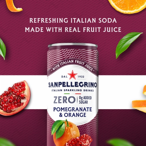 Sanpellegrino Italian Sparkling Drink Zero Sugar Pomegranate and Orange Perspective: back