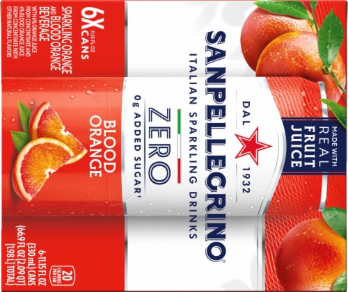 Sanpellegrino Italian Sparkling Drink Zero Sugar Blood Orange Perspective: back
