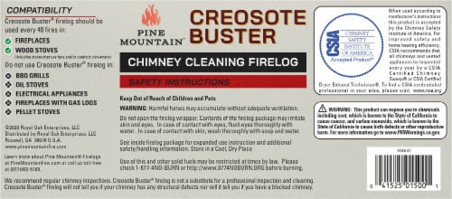 Pine Mountain First Alert Creosote Buster Firelog Perspective: back