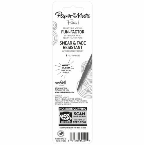 Paper Mate® Flair® Medium Point Felt Tip Pens - Black Perspective: back