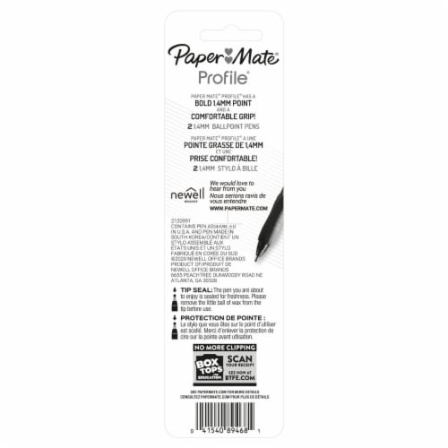 Paper Mate® Profile® Bold 1.4mm Black Ballpoint Pens Perspective: back
