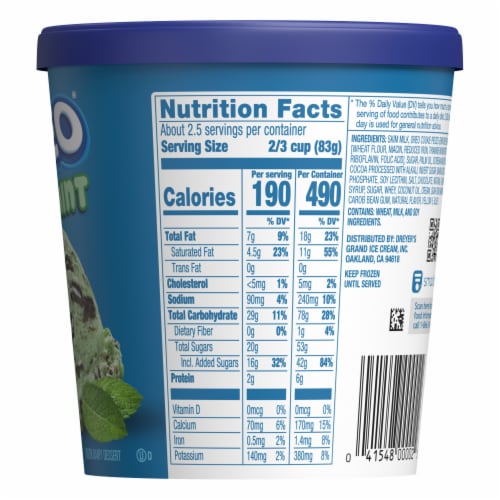 Oreo Mint Frozen Dairy Dessert Perspective: back