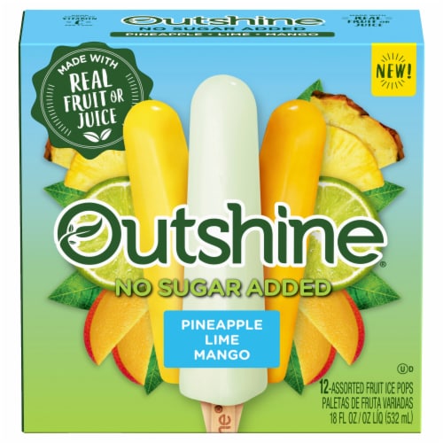 Outshine No Sugar Added Assorted Fruit Ice Pops 12 ea Perspective: back