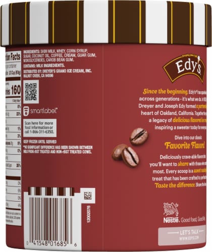Dreyer's/Edy's® Coffee Ice Cream Tub Perspective: back