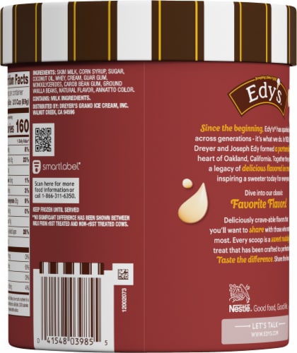Dreyer's/Edy's® French Vanilla Ice Cream Tub Perspective: back