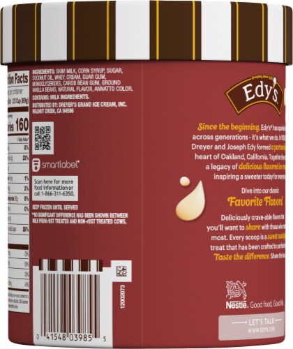 Dreyer's/Edy's® French Vanilla Ice Cream Tub Perspective: back
