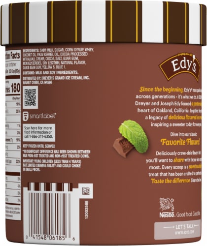 Dreyer's/Edy's™ Grand Mint Chocolate Chip Ice Cream Tub Perspective: back
