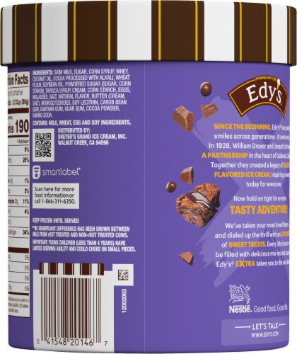 Dreyer's® Rocky Road Collection Triple Fudge Brownie Ice Cream Tub Perspective: back