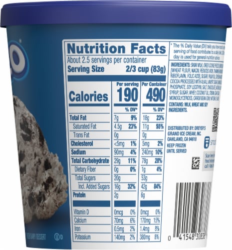 OREO Frozen Dairy Dessert Perspective: back