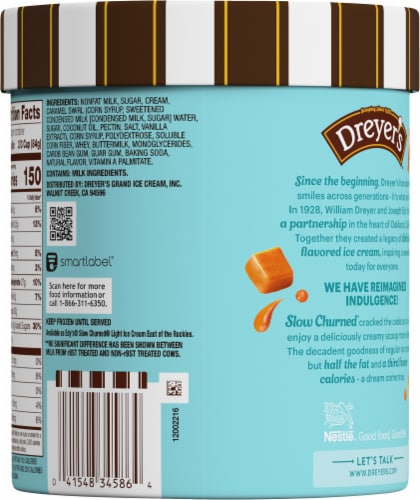 Edy's® Slow Churned Caramel Delight Light Ice Cream Tub Perspective: back