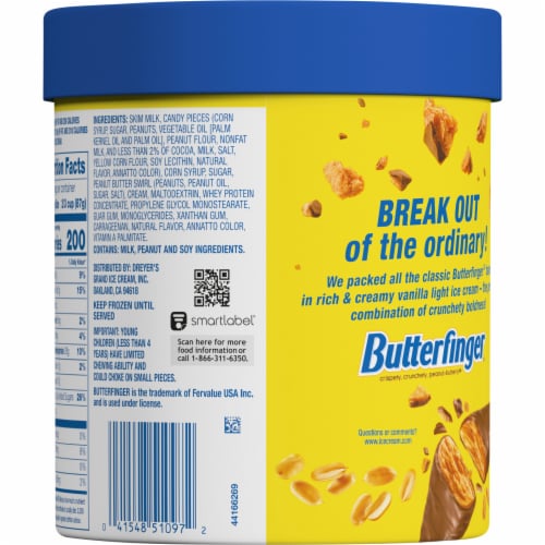 Nestle Butterfinger Light Ice Cream Tub Perspective: back